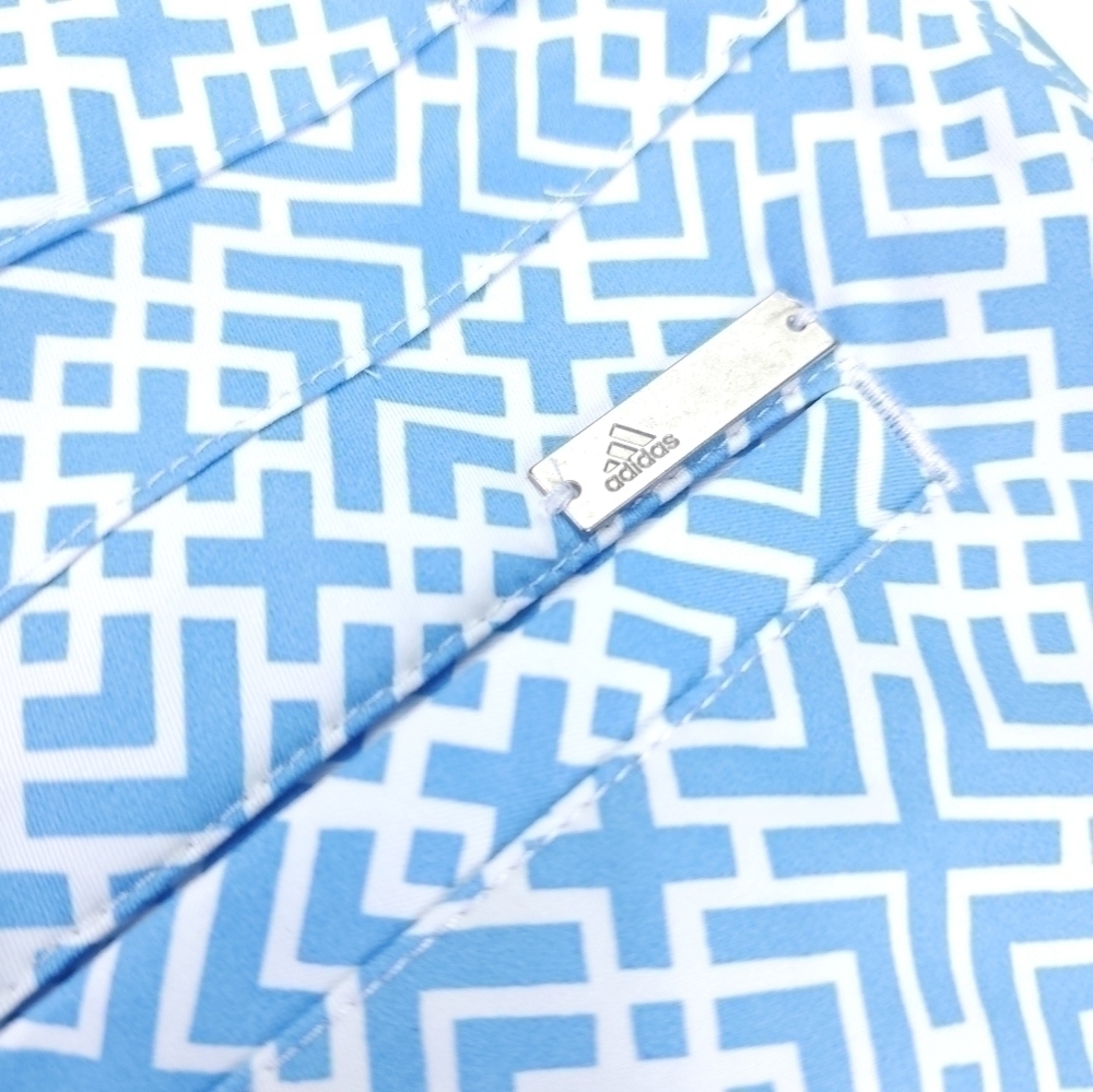 New Adidas Blue White Patterned Golf Shorts Sz 2 - Picture 9 of 10